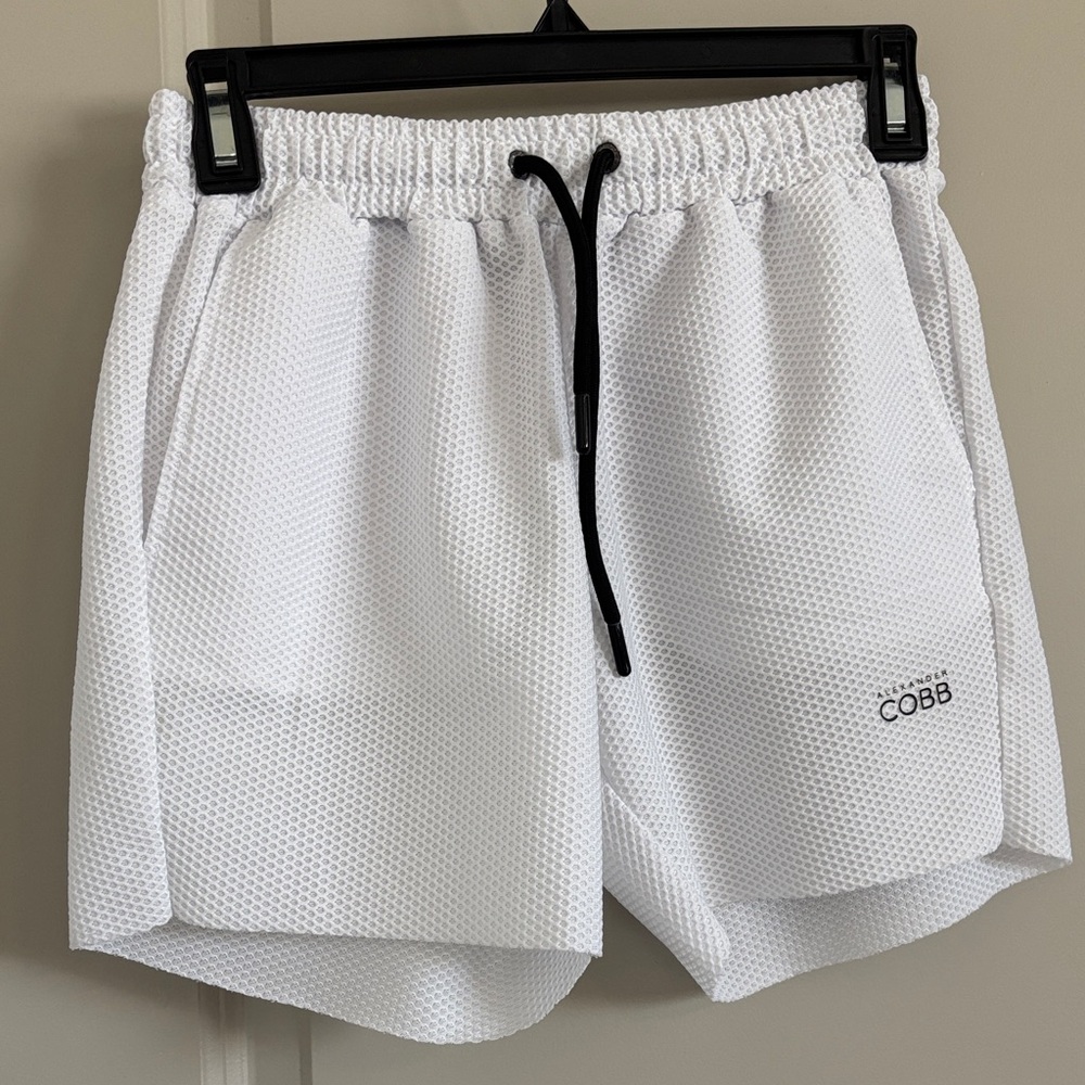 Alexander Cobb men’s White Athletic Mesh Shorts